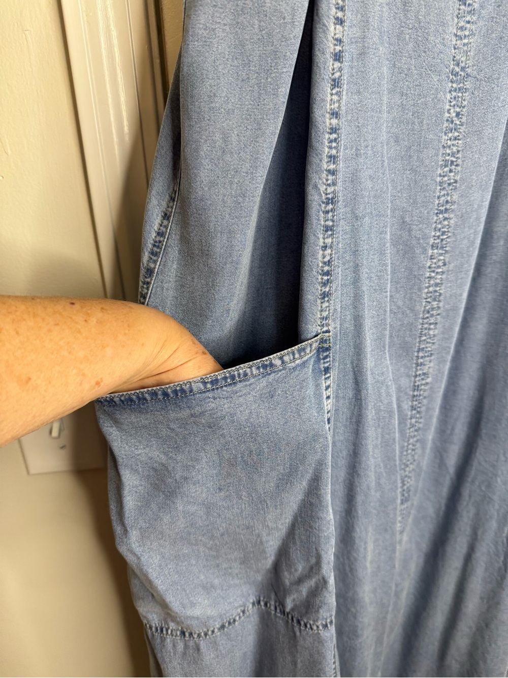 Carly Jean Denim Jumper Dress - Picture 3 of 7